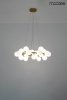 Dekoracyjna nowoczesna złota lampa wisząca szklane kule 25 źródeł światła na ringu designerska COSMO MSE010100223 MOOSEE 